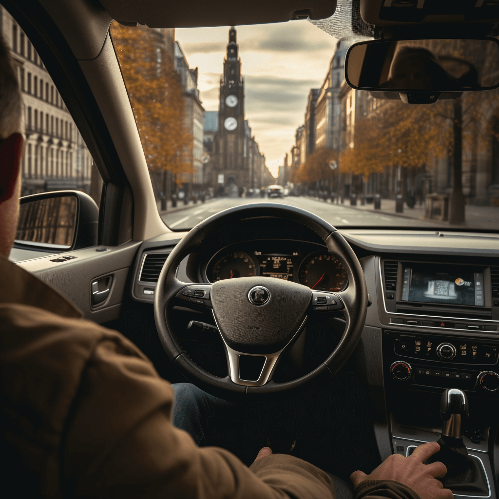 Professional driver in a luxury car providing local transfer services in Edinburgh - EdiVentures.